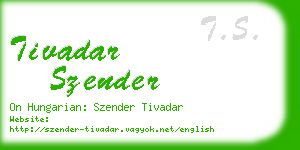 tivadar szender business card